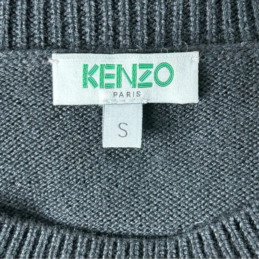 KENZO Paris Wool Jumper Sweater Black Pink Red Small